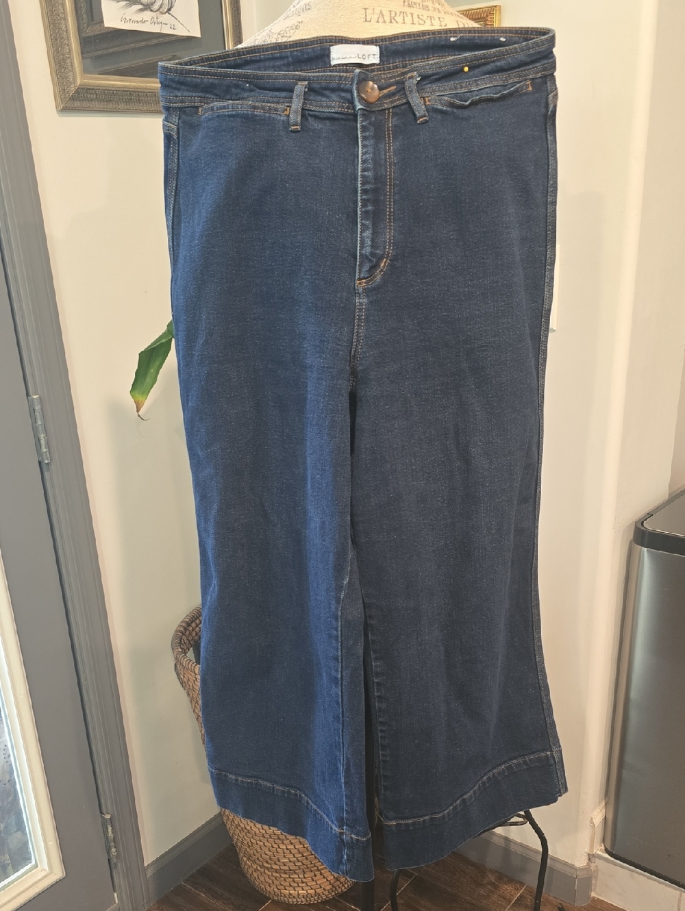 LOFT Dark Blue Wide-Leg Jeans